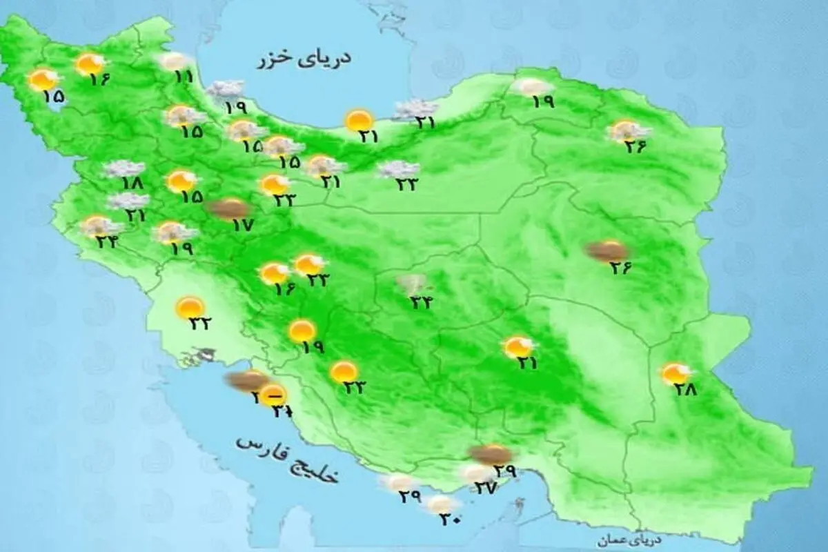 وضعیت آب و هوا، امروز ۱۸ خرداد ۱۴۰۲ / بارش باران در اغلب استان‌ها 
