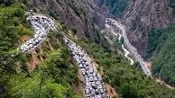 محورهای کندوان و هراز پرترافیک و مه آلود است