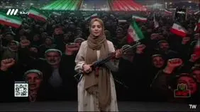 مجری زن تلویزیون با اسلحه کلاشینکف روی آنتن زنده رفت + ویدئو