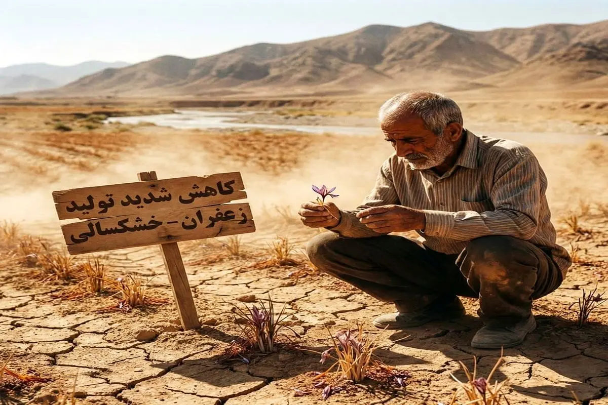 کاهش تولید زعفران در برخی استان‌ها به دلیل کم‌آبی