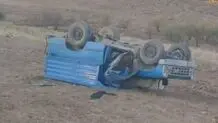 مرگ ۲ نفر در حادثه واژگونی وانت نیسان در الیگودرز
