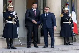 امیر قطر با مکرون ملاقات کرد