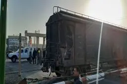 خروج قطار باری از ریل در ورودی پیشوا