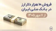 فروش 10 هزار دلار ارز در بانک ملی ایران از 11 مهرماه + شرایط دریافت