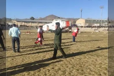سقوط بالگرد وزیر ورزش