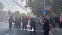 راهکار آتش‌نشانی تهران برای خنک کردن تشییع‌کنندگان پیکر رهبر شهید + ویدئو