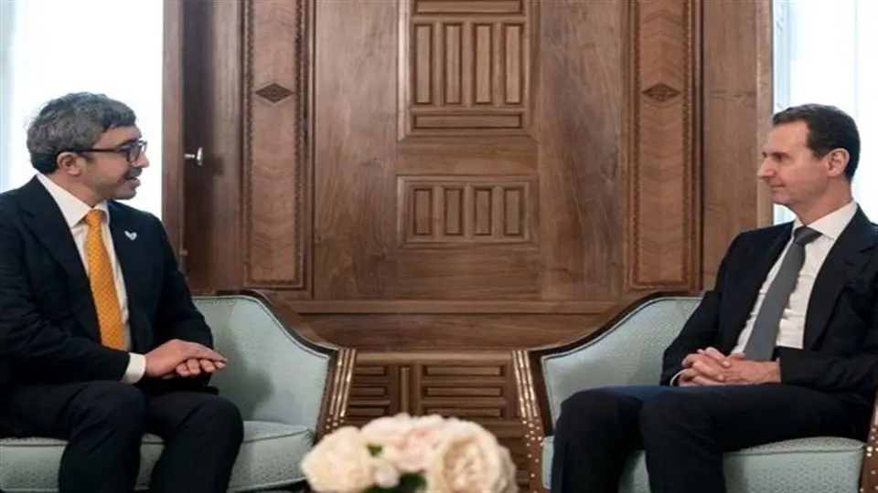 دیدار وزیر خارجه امارات با بشار اسد 
