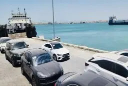 تخلیه موفق نخستین محموله خودروهای ترانزیتی در بندر جاسک