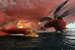 کشتی تایلندی در تنگه هرمز آسیب دید 