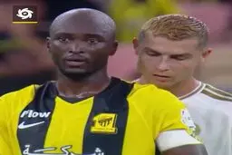 رفتار جالب رونالدو در بازی با الاتحاد