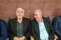 دیدار محمد دادکان و تاج در مجلس ختم/ عکس