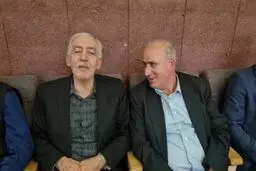 دیدار محمد دادکان و تاج در مجلس ختم/ عکس