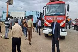 واژگونی اتوبوس در اصفهان با ۱۵ مصدوم