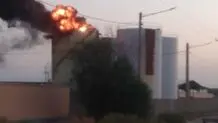 آتش سوزی در مخزن روغن طبس
