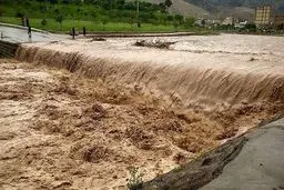 سیل در برخی مناطق چالوس و نوشهر 
