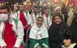 دانش آموز بازمانده میناب در مراسم بدرقه کاروان پاراآسیایی