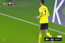 گل چهارم النصر به الحزم توسط رونالدو+ ویدئو