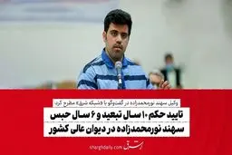 تایید حکم ۱۰ سال تبعید و ۶ سال حبس سهند نورمحمدزاده در دیوان عالی کشور

