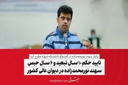 تایید حکم ۱۰ سال تبعید و ۶ سال حبس سهند نورمحمدزاده در دیوان عالی کشور

