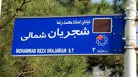 تابلوی خیابان استاد شجریان مخدوش شد/ عکس

