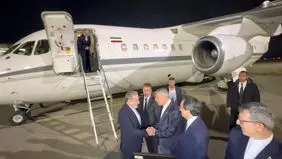 عراقچی دقایقی پیش وارد باکو شد + ویدیو