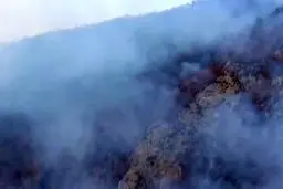 اطفای حریق جنگل‌های توسکستان با تلاش بالگرد هلال احمر + ویدیو