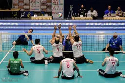 پیروزی قاطع والیبال ایران مقابل آلمان در لیگ جهانی والیبال نشسته 