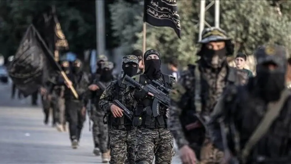 رژه نظامی جهاد اسلامی در جنوب نوار غزه

