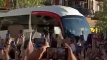 حمله بارسایی ها به اتوبوس رئال مادرید