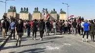 توافد المتظاهرین إلى ساحة التحریر ببغداد فی ذکرى احتجاجات تشرین