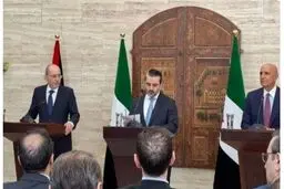 نشست مشترک وزرای خارجه اردن و سوریه با تام باراک در دمشق

