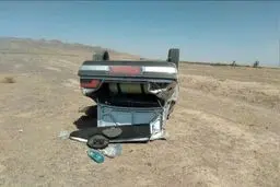 واژگونی خودروی حامل خبرنگاران شهرستان فردوس / 4 تفر مصدوم شدند