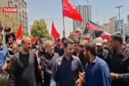 حضور رئیس‌جمهور در مراسم تشییع رهبر شهید + ویدئو
