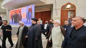 غلامحسین محسنی‌ اژه‌ای و سیدحسین خمینی دوشادوش هم در حرم امام خمینی + عکس