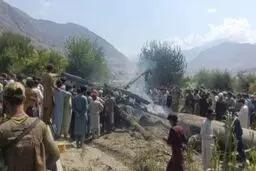 تصاویری از حادثه سقوط بالگرد ارتش پاکستان + آمار کشته شدگان + ویدیو