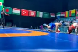 طلا به گردن امیرحسین زارع آویخته شد + ویدیو