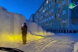 حجم بارش برف در روسیه نزدیک به چهار متر + ویدیو