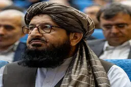 نماینده طالبان به مراسم یادبود علی لاریجانی و کمال خرازی رفت + عکس