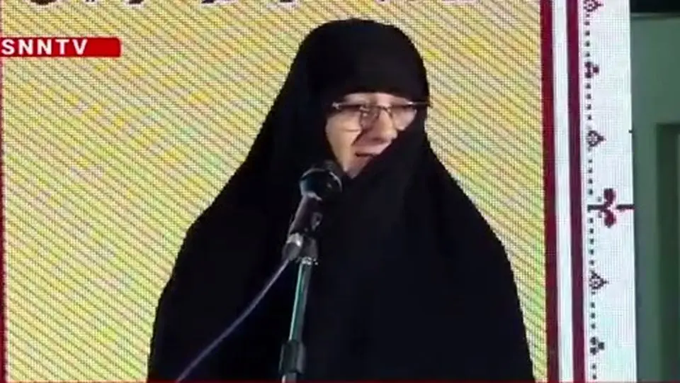 بغض همسر شهید غلامعلی رشید موقع سخنرانی+ ویدئو