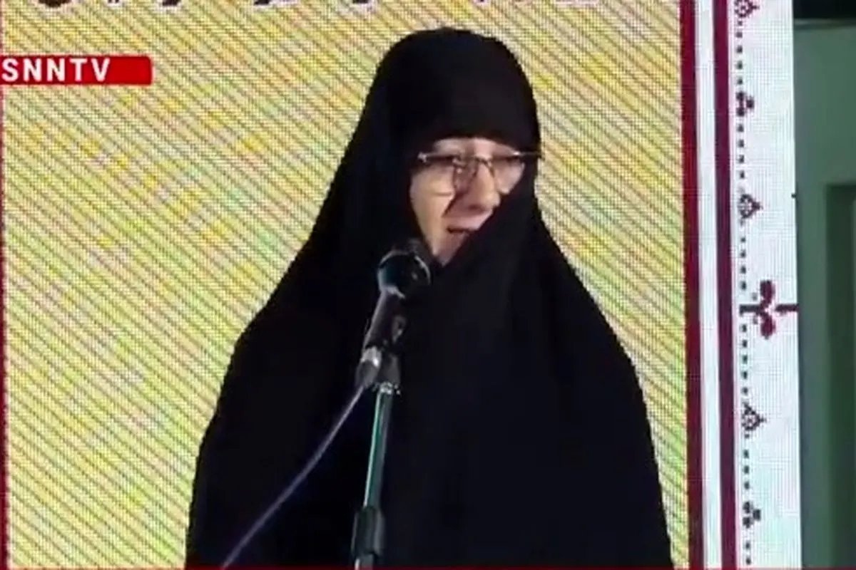 بغض همسر شهید غلامعلی رشید موقع سخنرانی+ ویدئو