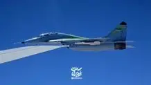 همراهی جنگنده‌های ارتش با هواپیمای حامل پیکر رهبر شهید لحظاتی قبل از ورود به فرودگاه شهید هاشمی‌نژاد مشهد + ویدئو