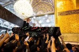 حضور یک مقام نظامی ایرانی رده بالا در مراسم ترحیم همسر آیت‌اله سیستانی + عکس