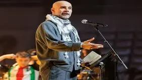 سخنرانی گواردیولا با چفیه در یک کنسرت خیریه به نفع فلسطین 